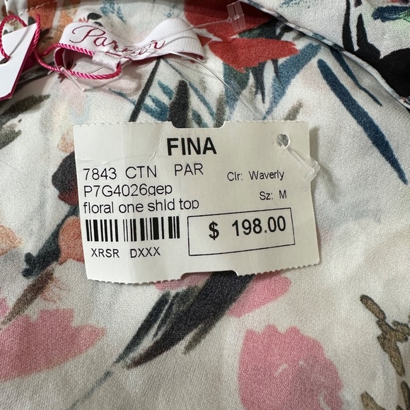 Parker Clayton || Woman’s Ruffle Watercolor Floral Silk Top size Med - Picture 9 of 13